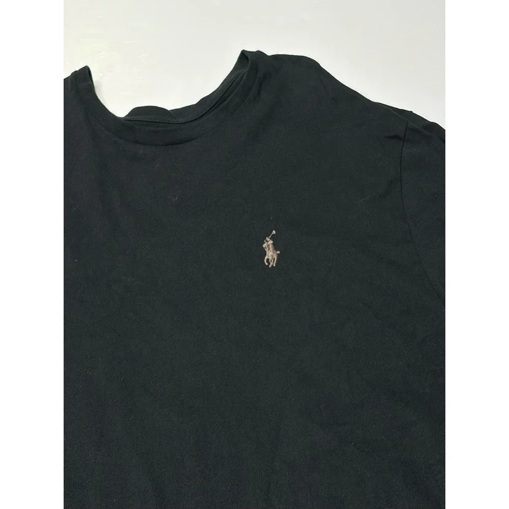 Polo Ralph Lauren Mens Classic Fit Long Sleeve T-Shirt Black Embroidered Pony L